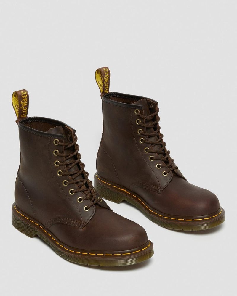 Dr Martin Martens 1460 Crazy Horse Leather Lace Up Boots (Crazy Horse) Boots Brown | ZB22-J5VZ