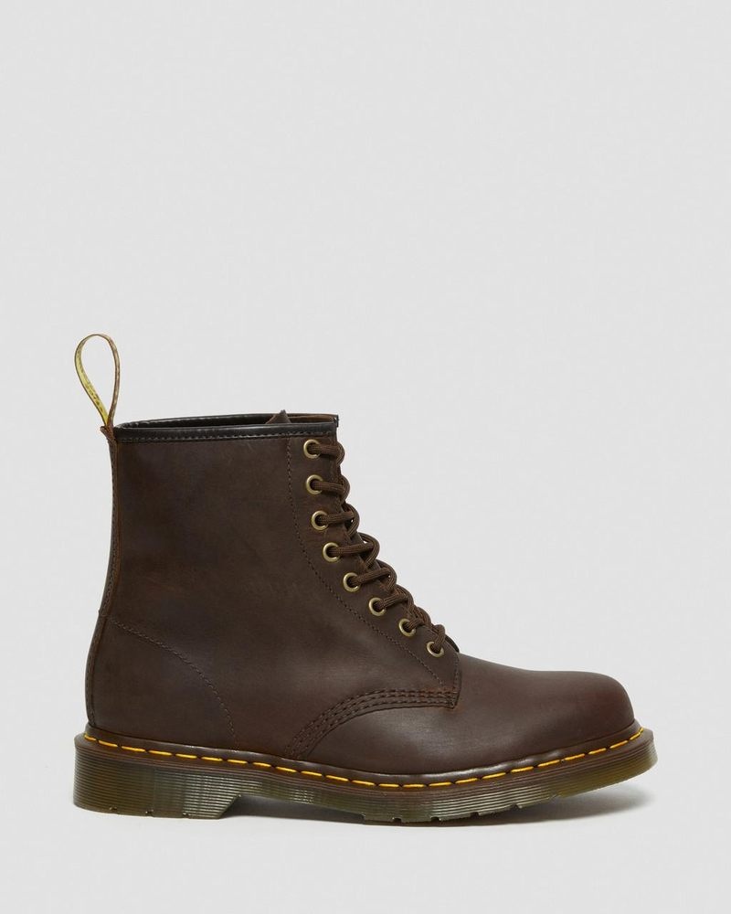 Dr Martin Martens 1460 Crazy Horse Leather Lace Up Boots (Crazy Horse) Boots Brown | ZB22-J5VZ