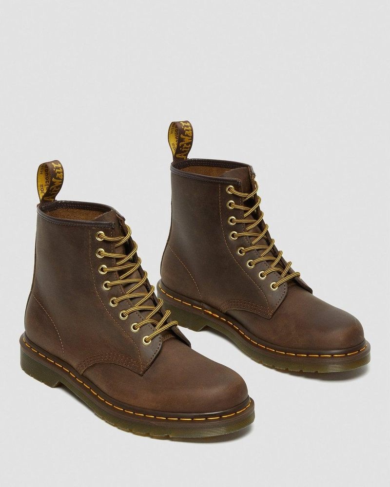 Dr Martin Martens 1460 Crazy Horse Leather Lace Up Boots (Crazy Horse) Boots Brown | OY32-G9XF