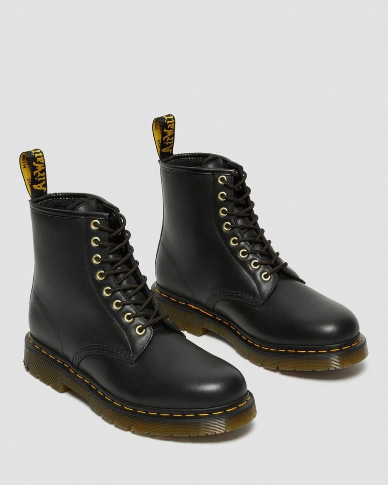 Dr Martin Martens 1460 DM's Wintergrip Leather Lace Up Boots (Blizzard Wp) Boots Black | KJ00-Q1LX