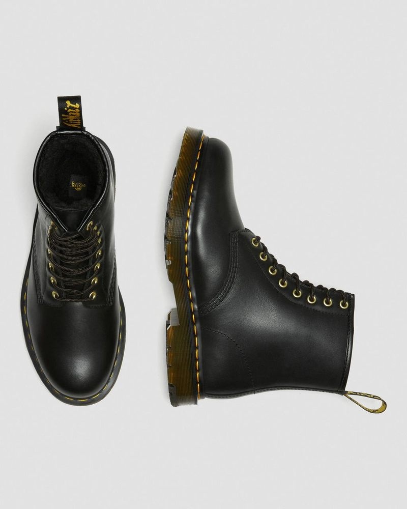 Dr Martin Martens 1460 DM's Wintergrip Leather Lace Up Boots (Blizzard Wp) Boots Black | KJ00-Q1LX