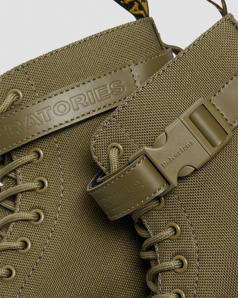 Dr Martin Martens 1460 Futura Olive Strap Lace Up Boots (Extra Tough Nylon) Boots Olive | PW32-O3ZL