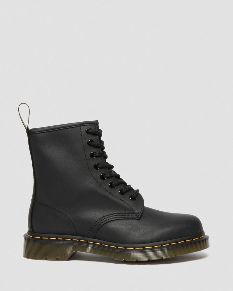 Dr Martin Martens 1460 Greasy Leather Lace Up Boots (Greasy) Boots Black | CY08-V5PI