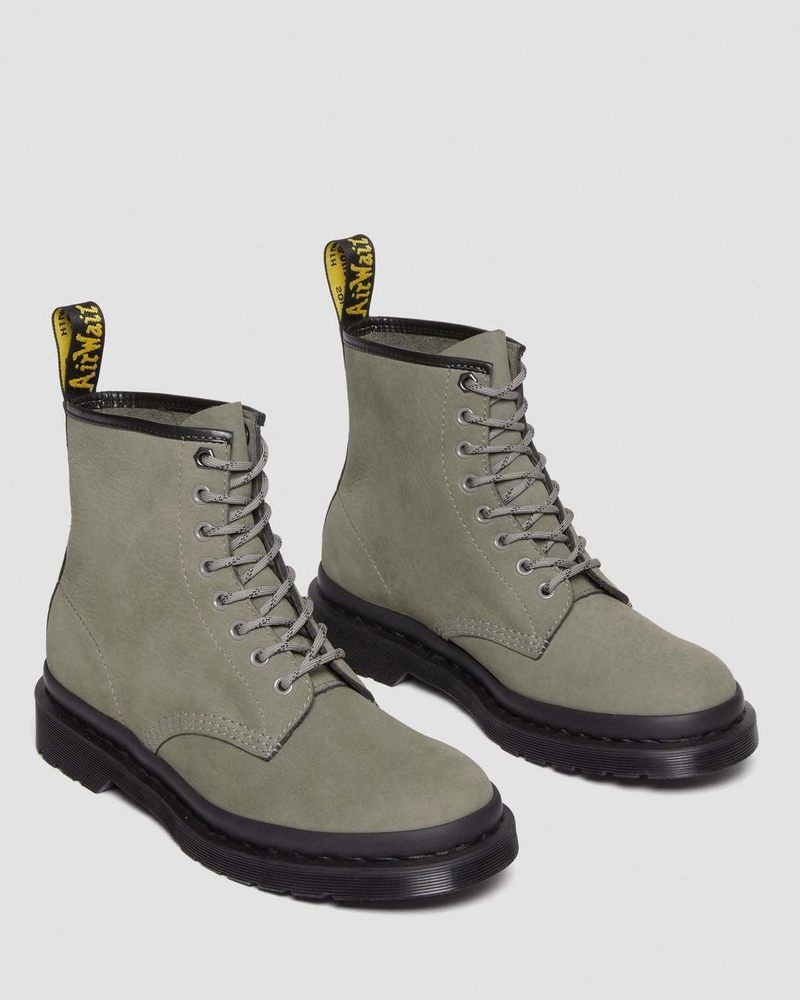 Dr Martin Martens 1460 Milled Nubuck Leather Lace Up Boots (Milled Nubuck Wp) Boots Nickel Grey | AN81-G8RU