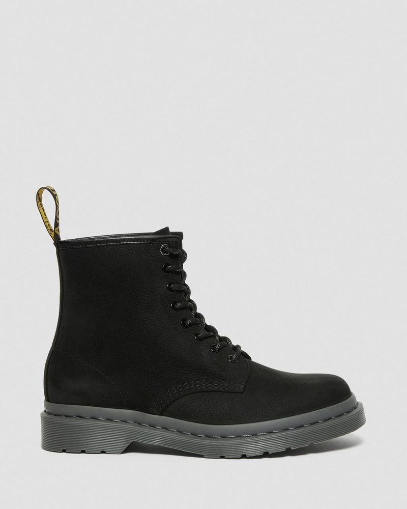 Dr Martin Martens 1460 Mono Milled Nubuck Leather Lace Up Boots (Milled Nubuck Wp) Boots Black | SU22-U9RX