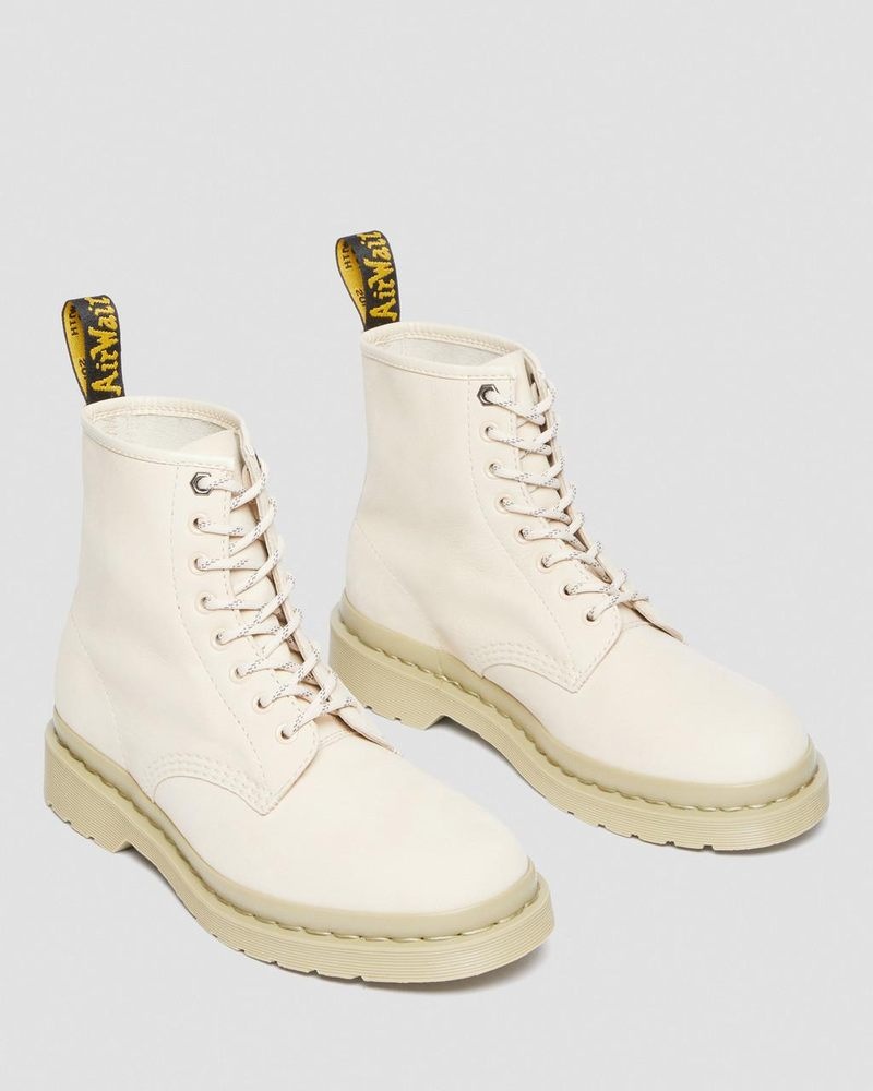 Dr Martin Martens 1460 Mono Milled Nubuck Leather Lace Up Boots (Milled Nubuck Wp) Boots Parchment Beige | SH49-A6JZ