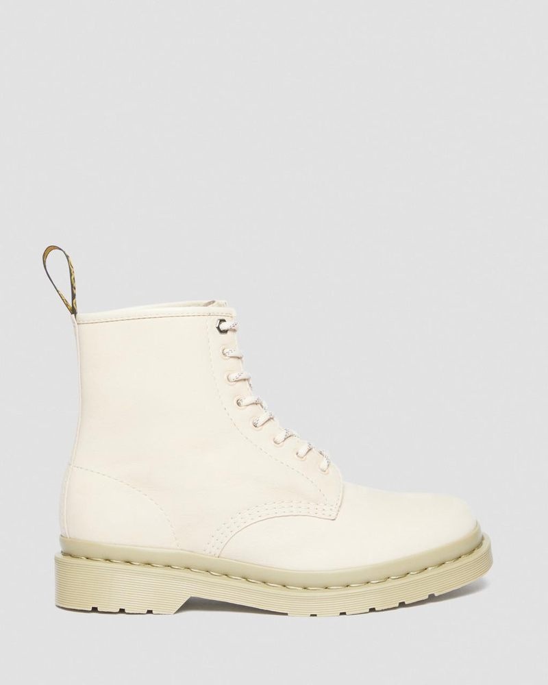 Dr Martin Martens 1460 Mono Milled Nubuck Leather Lace Up Boots (Milled Nubuck Wp) Boots Parchment Beige | KU26-J2FC