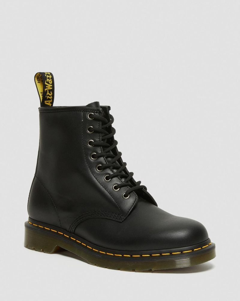 Dr Martin Martens 1460 Nappa Leather Lace Up Boots (Nappa Leather) Boots Black | LO46-Z2AM