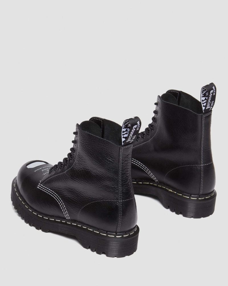 Dr Martin Martens 1460 Pascal Bex Exposed Steel Toe Lace Up Boots (Overdrive) Boots Black | LH69-R3QY