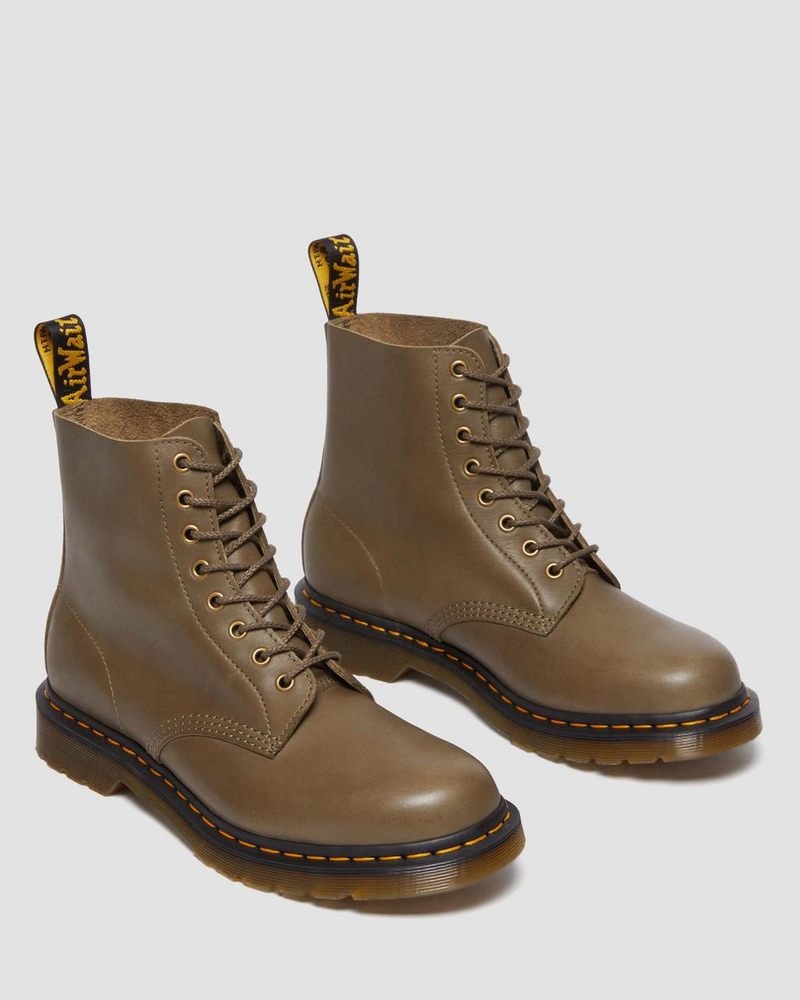 Dr Martin Martens 1460 Pascal Carrara Leather Lace Up Boots (Carrara) Boots Olive | UY71-K5YL