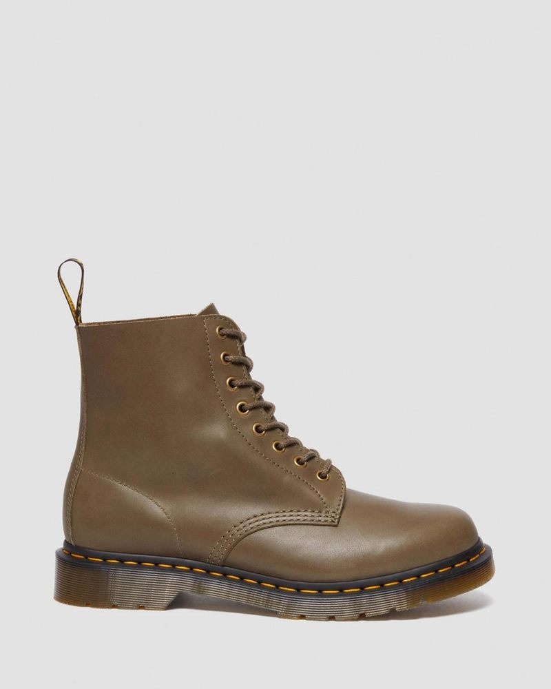 Dr Martin Martens 1460 Pascal Carrara Leather Lace Up Boots (Carrara) Boots Olive | UY71-K5YL