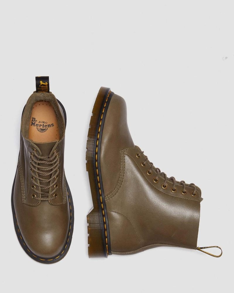 Dr Martin Martens 1460 Pascal Carrara Leather Lace Up Boots (Carrara) Boots Olive | UY71-K5YL