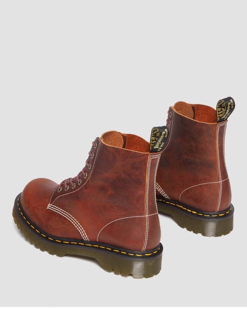 Dr Martin Martens 1460 Pascal Made in England Heritage Leather Lace Up Boots Boots Heritage Tan | TG57-N7SA