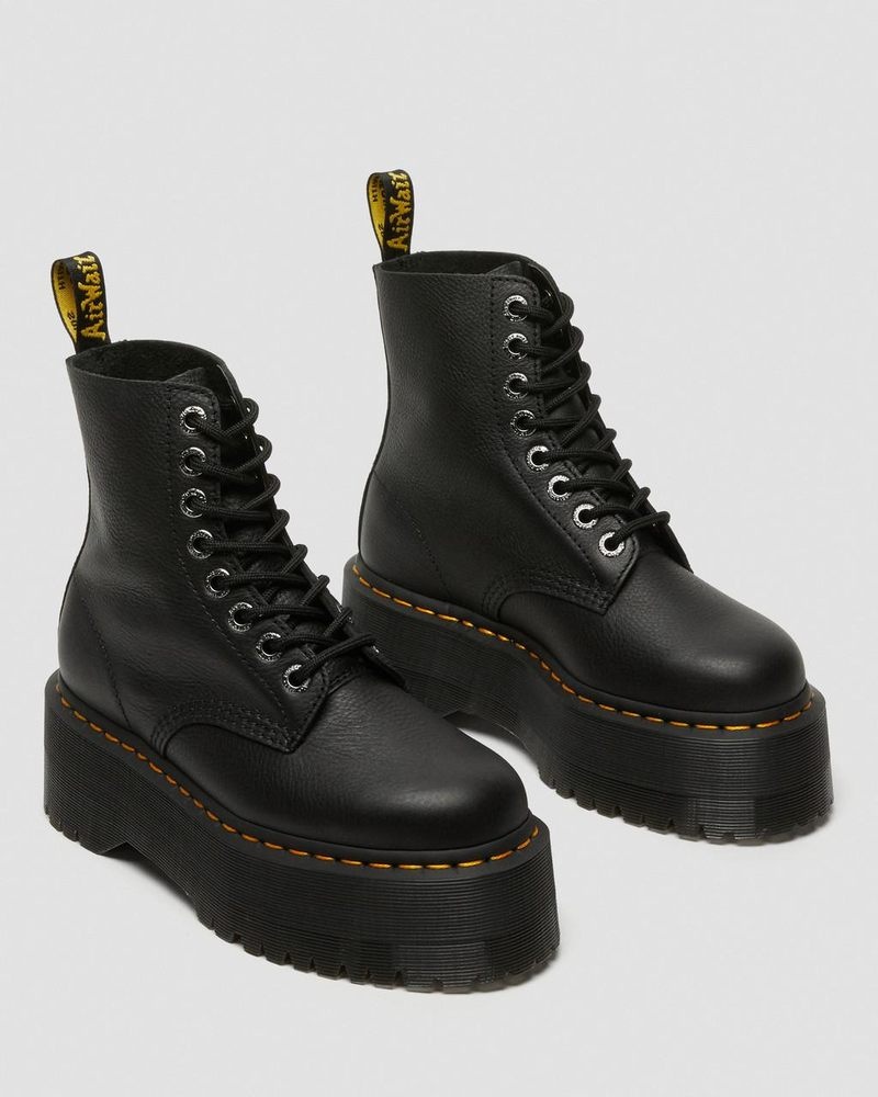 Dr Martin Martens 1460 Pascal Max Leather Platform Boots (Pisa) Platforms Boots Black | HZ42-G6ZL