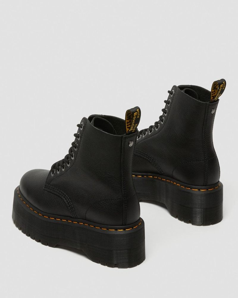 Dr Martin Martens 1460 Pascal Max Leather Platform Boots (Pisa) Platforms Boots Black | HZ42-G6ZL