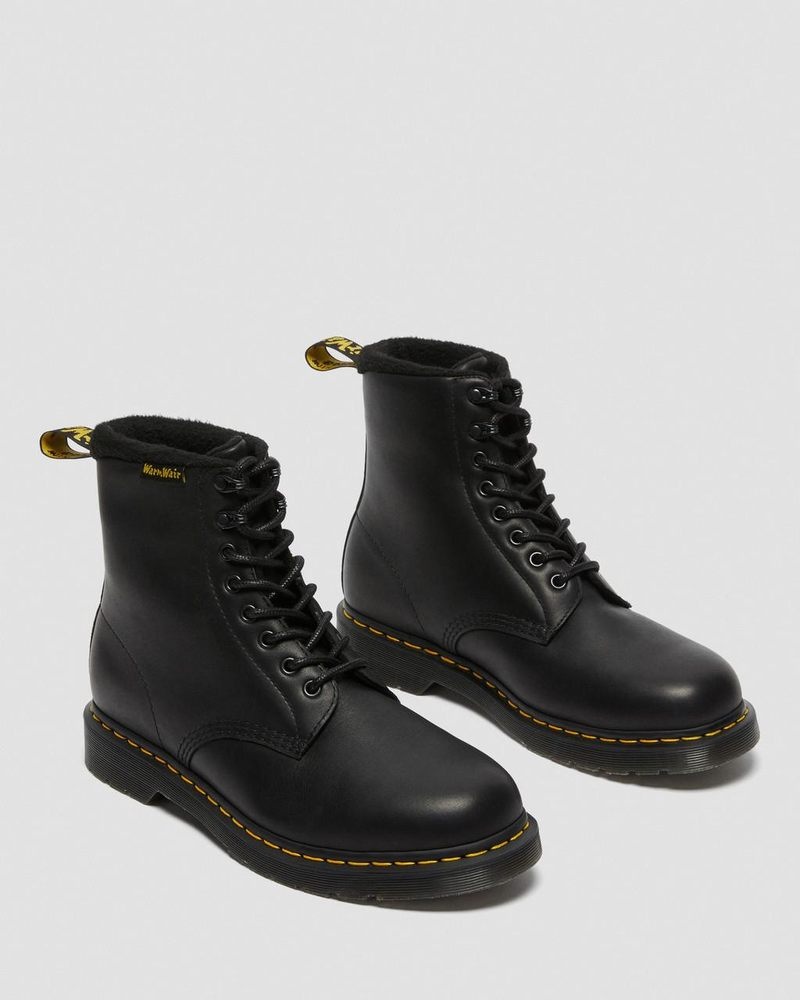 Dr Martin Martens 1460 Pascal Warmwair Leather Lace Up Boots (Valor Wp) Boots Black | CD51-K9QR