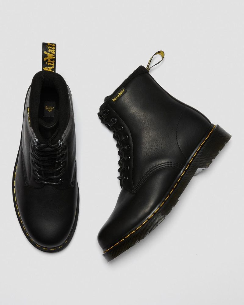 Dr Martin Martens 1460 Pascal Warmwair Leather Lace Up Boots (Valor Wp) Boots Black | CD51-K9QR