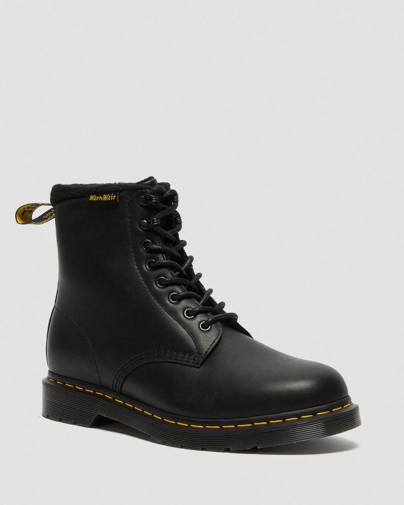 Dr Martin Martens 1460 Pascal Warmwair Leather Lace Up Boots (Valor Wp) Boots Black | CD51-K9QR