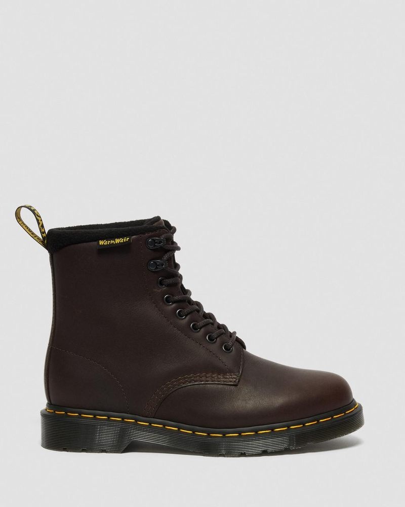 Dr Martin Martens 1460 Pascal Warmwair Leather Lace Up Boots (Valor Wp) Boots Dark Brown | YK14-X7MI