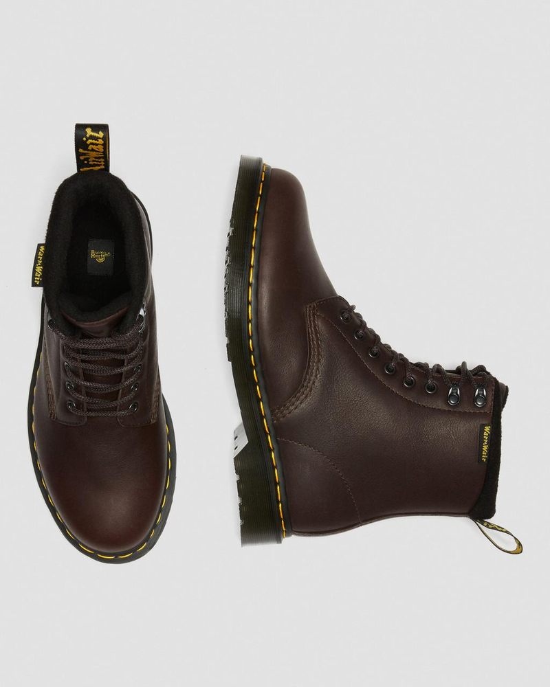 Dr Martin Martens 1460 Pascal Warmwair Leather Lace Up Boots (Valor Wp) Boots Dark Brown | YK14-X7MI