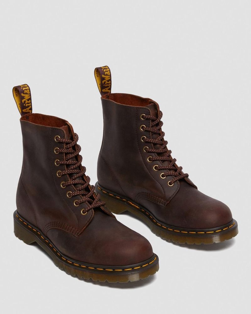 Dr Martin Martens 1460 Pascal Waxed Full Grain Leather Lace Up Boots (Waxed Full Grain) Boots Chestnut | PX88-E7SN