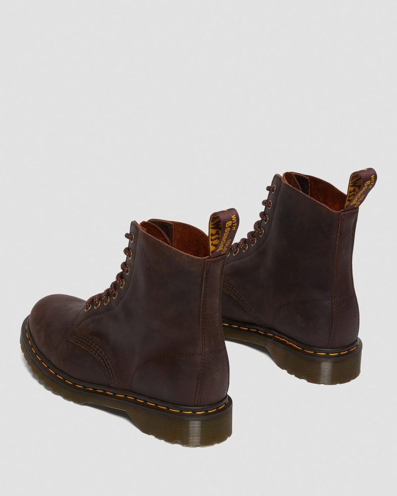 Dr Martin Martens 1460 Pascal Waxed Full Grain Leather Lace Up Boots (Waxed Full Grain) Boots Chestnut | RK06-D6JW