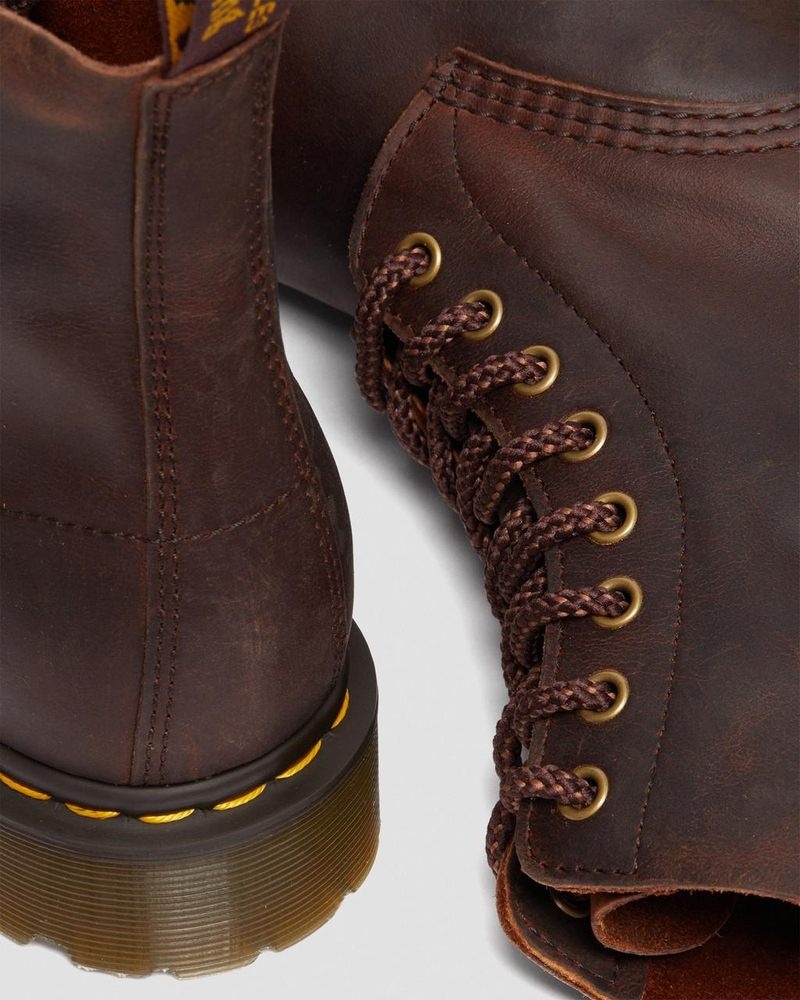 Dr Martin Martens 1460 Pascal Waxed Full Grain Leather Lace Up Boots (Waxed Full Grain) Boots Chestnut | RK06-D6JW