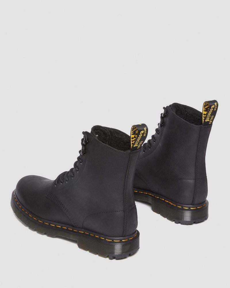 Dr Martin Martens 1460 Pascal Wintergrip Outlaw Leather Lace Up Boots (Outlaw) Boots Black | AZ28-S1ZI