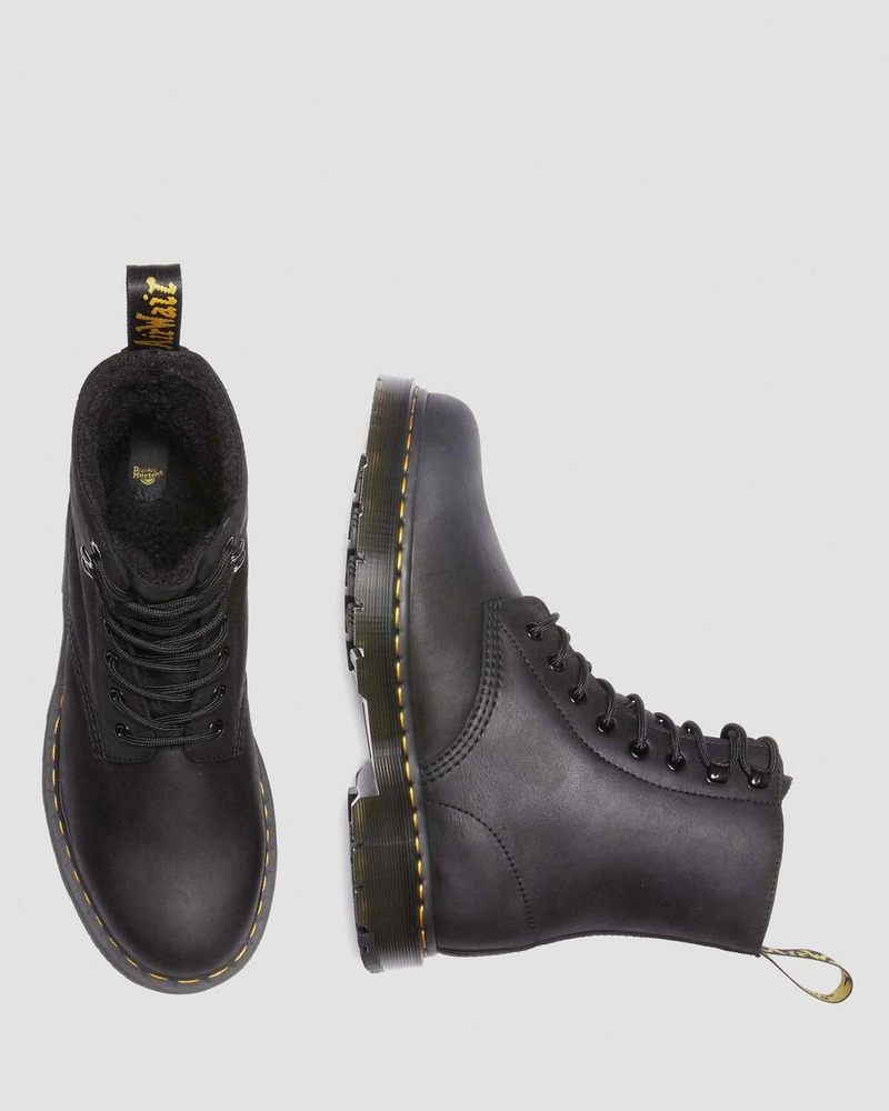 Dr Martin Martens 1460 Pascal Wintergrip Outlaw Leather Lace Up Boots (Outlaw) Boots Black | AZ28-S1ZI