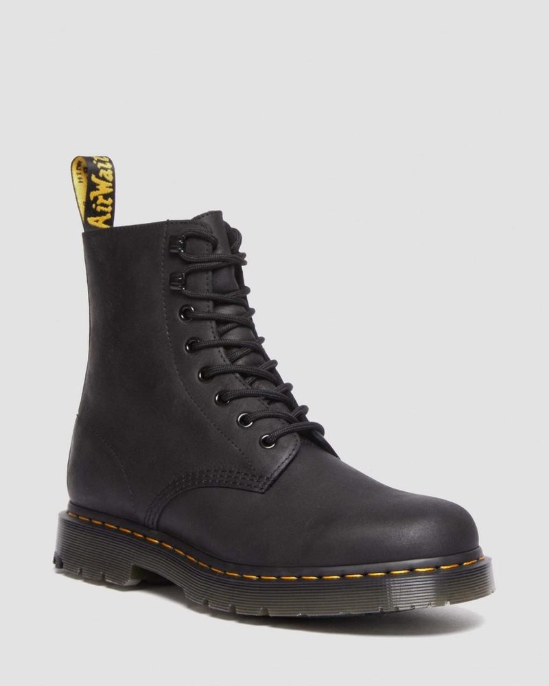 Dr Martin Martens 1460 Pascal Wintergrip Outlaw Leather Lace Up Boots (Outlaw) Boots Black | AZ28-S1ZI