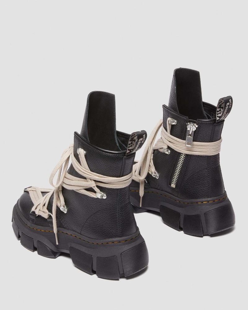 Dr Martin Martens 1460 Rick Owens DMXL Megalace Leather Lace Up Boots (Lunar) Boots Black | VQ03-A0KJ