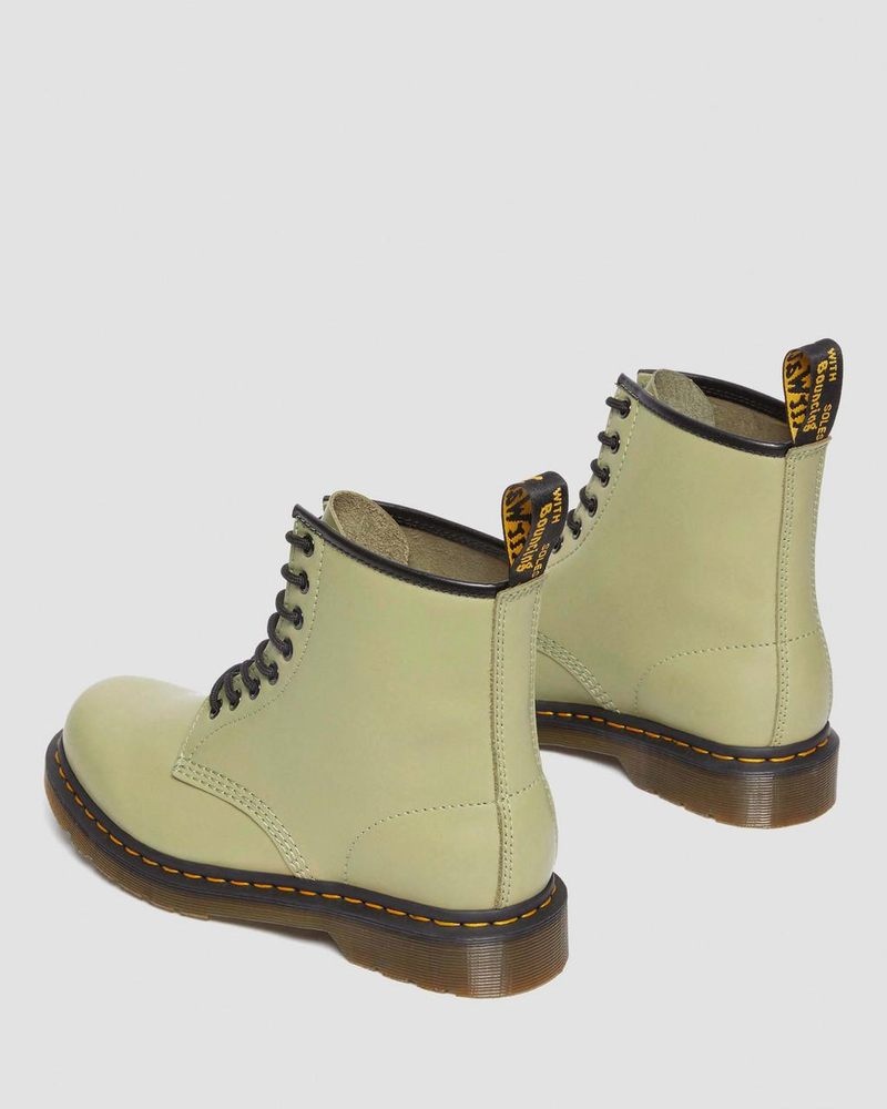 Dr Martin Martens 1460 Smooth Leather Lace Up Boots (Smooth Leather) Boots Pale Olive | XC67-Q7TB