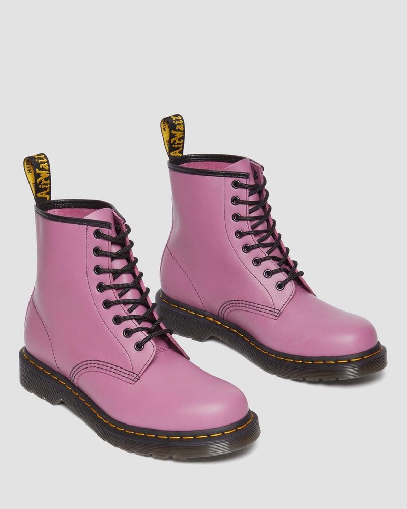 Dr Martin Martens 1460 Smooth Leather Lace Up Boots (Smooth Leather) Boots Muted Purple | YM40-U6BN