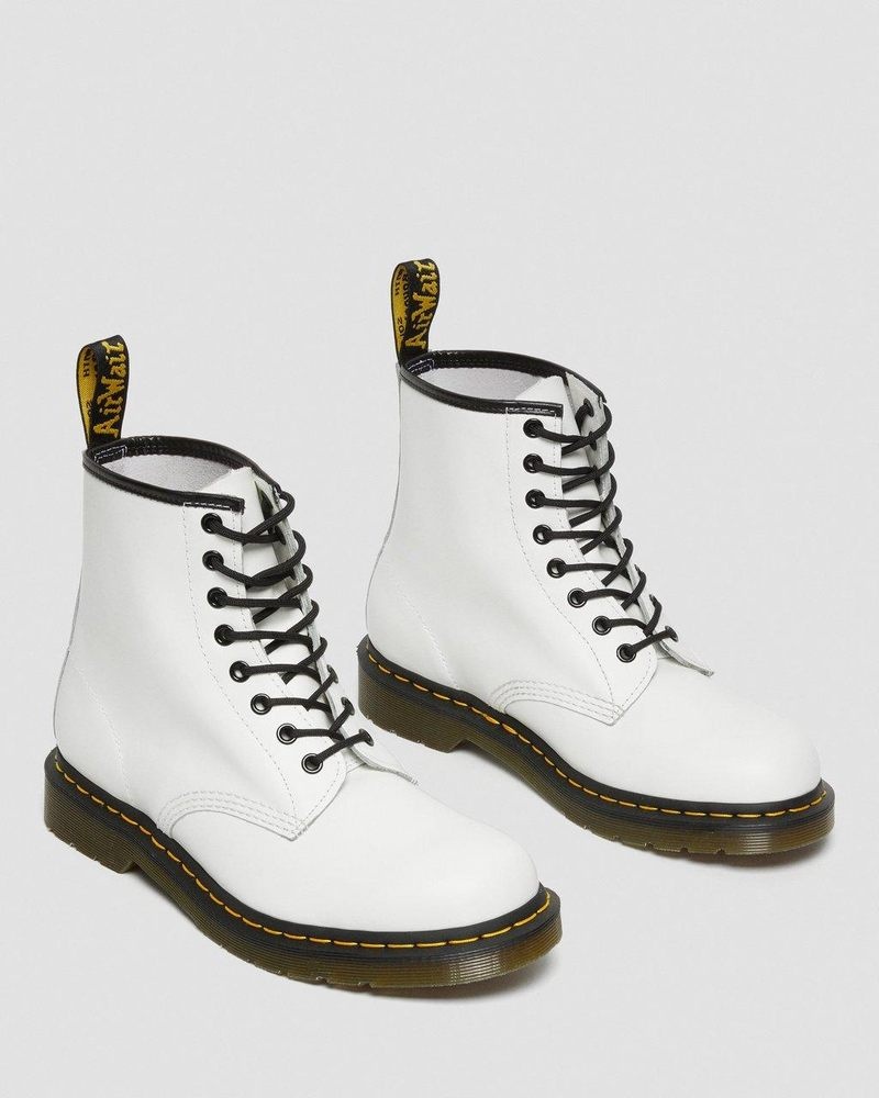 Dr Martin Martens 1460 Smooth Leather Lace Up Boots (Smooth Leather) Boots White | OZ56-R7QW