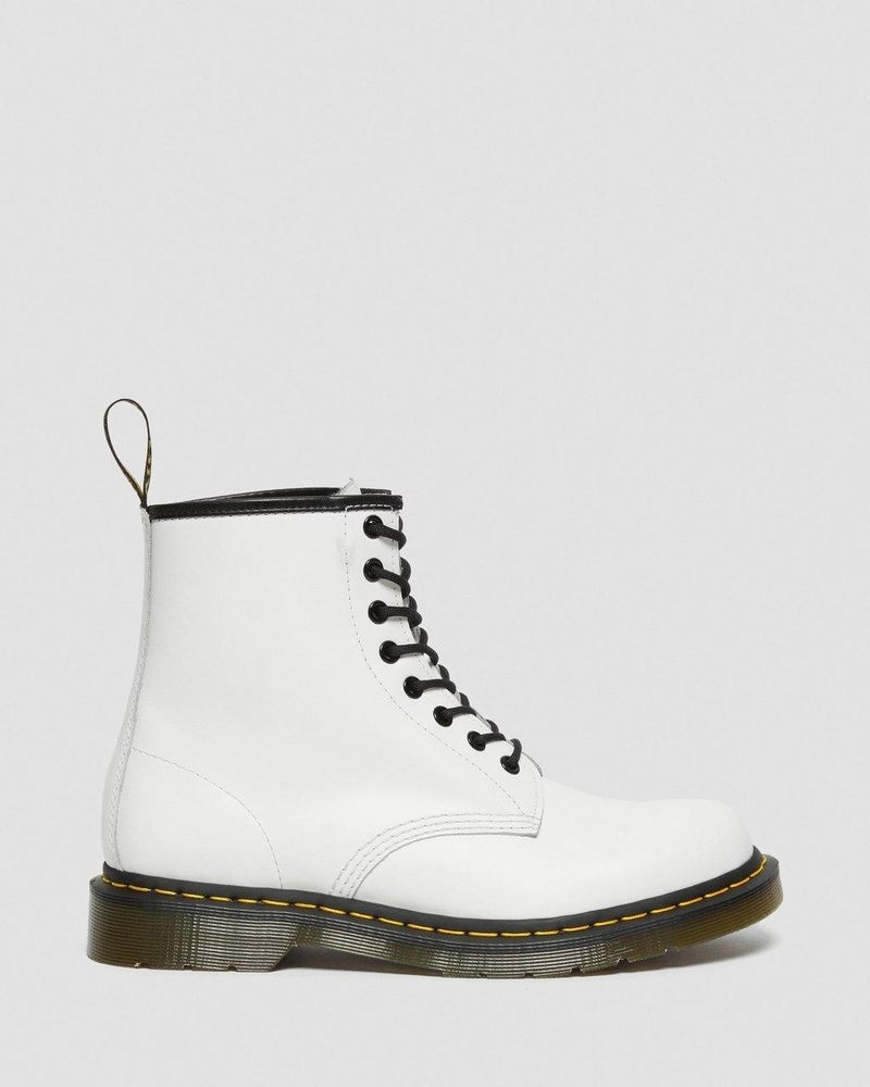 Dr Martin Martens 1460 Smooth Leather Lace Up Boots (Smooth Leather) Boots White | OZ56-R7QW