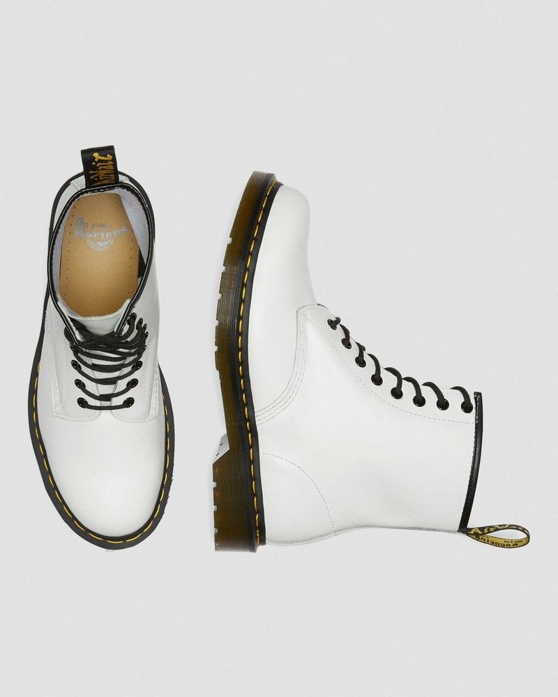 Dr Martin Martens 1460 Smooth Leather Lace Up Boots (Smooth Leather) Boots White | OZ56-R7QW