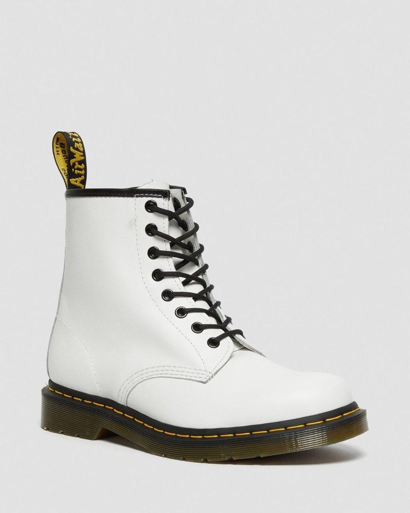 Dr Martin Martens 1460 Smooth Leather Lace Up Boots (Smooth Leather) Boots White | OZ56-R7QW