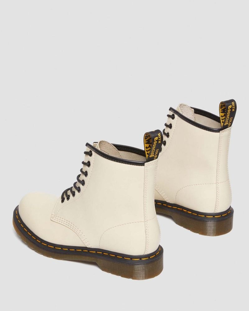 Dr Martin Martens 1460 Smooth Leather Lace Up Boots (Smooth Leather) Boots Parchment Beige | RY81-A9FP