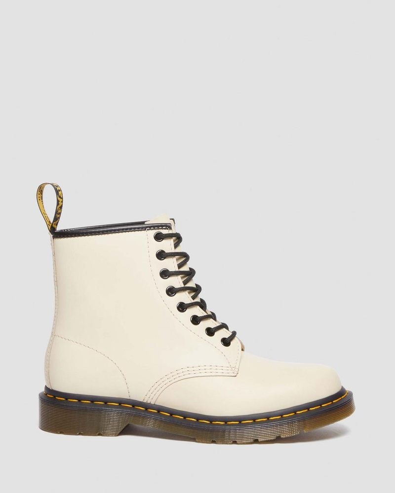 Dr Martin Martens 1460 Smooth Leather Lace Up Boots (Smooth Leather) Boots Parchment Beige | RY81-A9FP