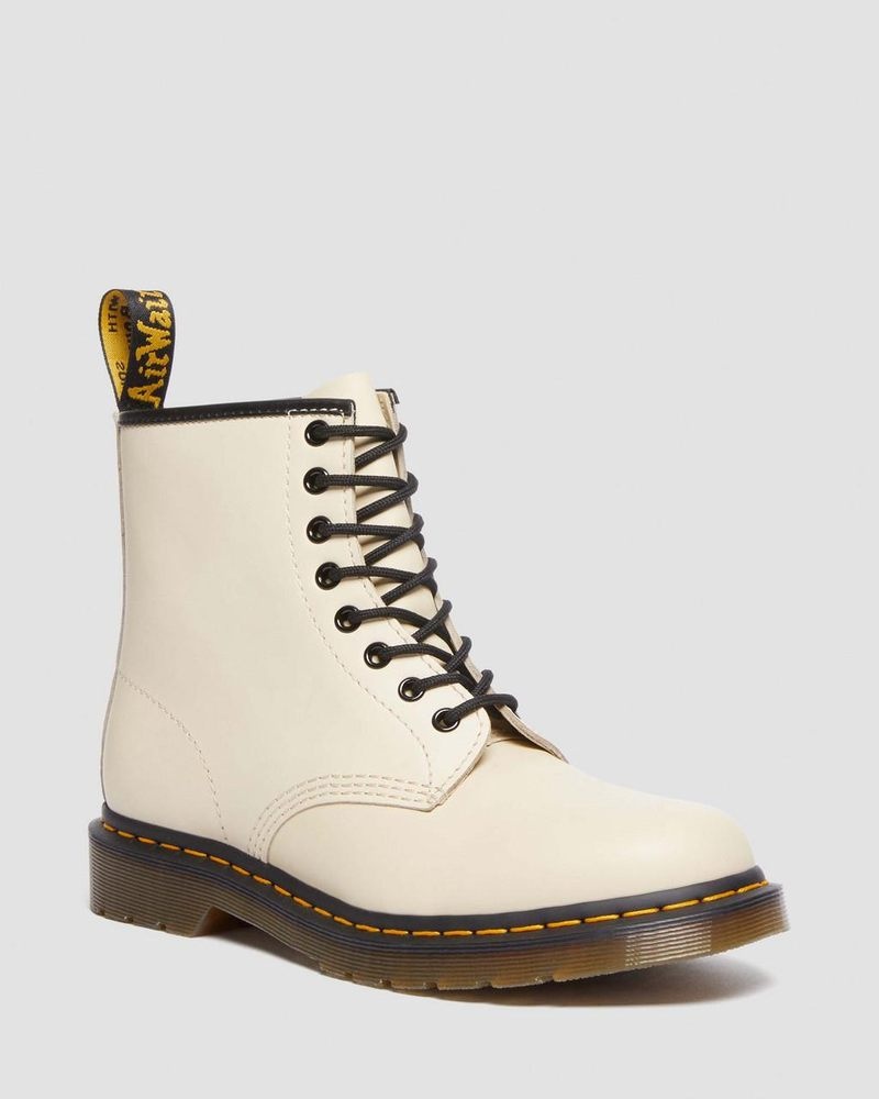 Dr Martin Martens 1460 Smooth Leather Lace Up Boots (Smooth Leather) Boots Parchment Beige | RY81-A9FP