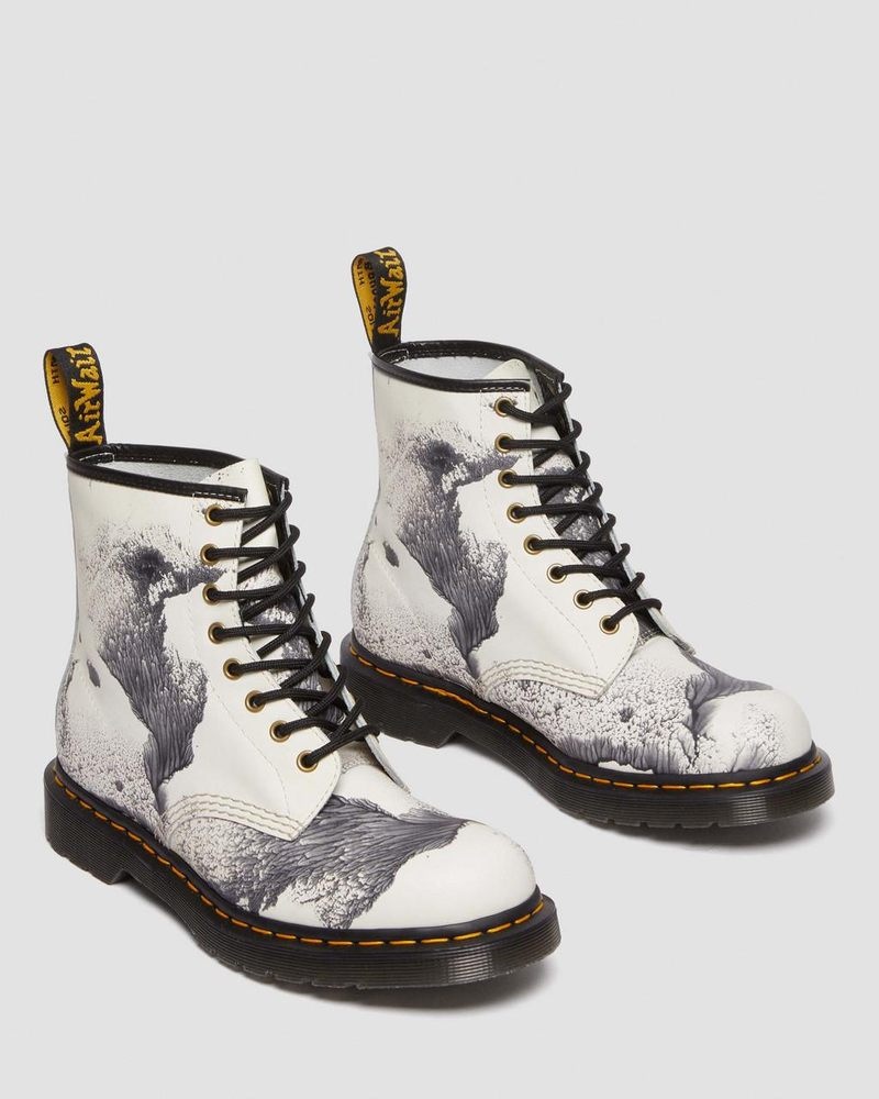 Dr Martin Martens 1460 Tate 'Decalcomania' Backhand Leather Lace Up Boots (Backhand) Boots Multi | KD81-I6HQ