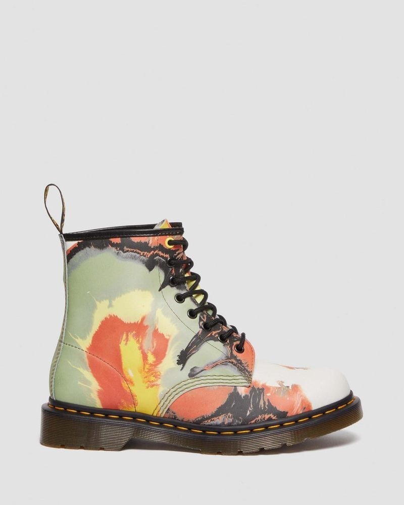 Dr Martin Martens 1460 Tate 'Volcanic Flare' Leather Lace Up Boots (Backhand) Boots Multi | ZM90-Q2RA