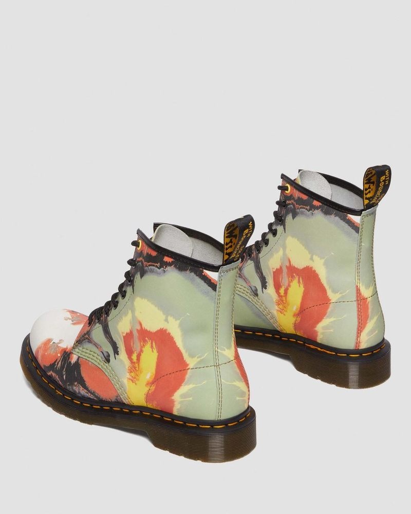 Dr Martin Martens 1460 Tate 'Volcanic Flare' Leather Lace Up Boots (Backhand) Boots Multi | UV89-M4GK