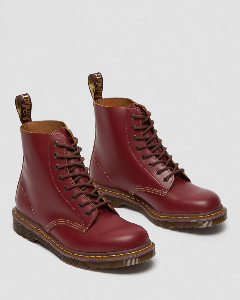 Dr Martin Martens 1460 Vintage Made in England Lace Up Boots (Quilon) Boots Red | IW42-F6DW