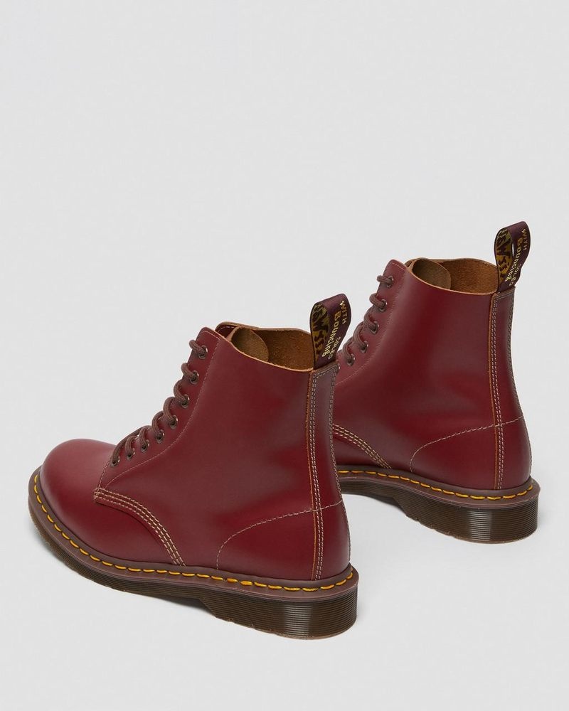 Dr Martin Martens 1460 Vintage Made in England Lace Up Boots (Quilon) Boots Red | IW42-F6DW