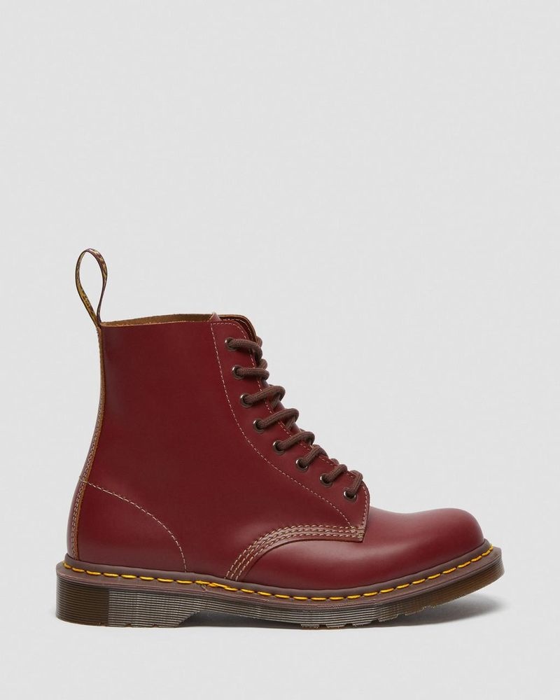 Dr Martin Martens 1460 Vintage Made in England Lace Up Boots (Quilon) Boots Red | IW42-F6DW