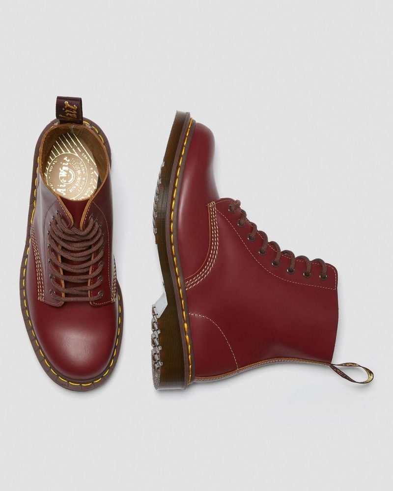 Dr Martin Martens 1460 Vintage Made in England Lace Up Boots (Quilon) Boots Red | IW42-F6DW