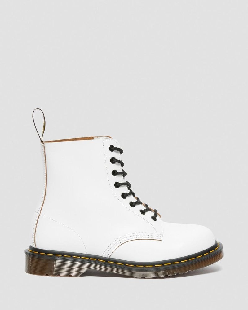 Dr Martin Martens 1460 Vintage Made in England Lace Up Boots (Quilon) Boots White | TR74-H4NK