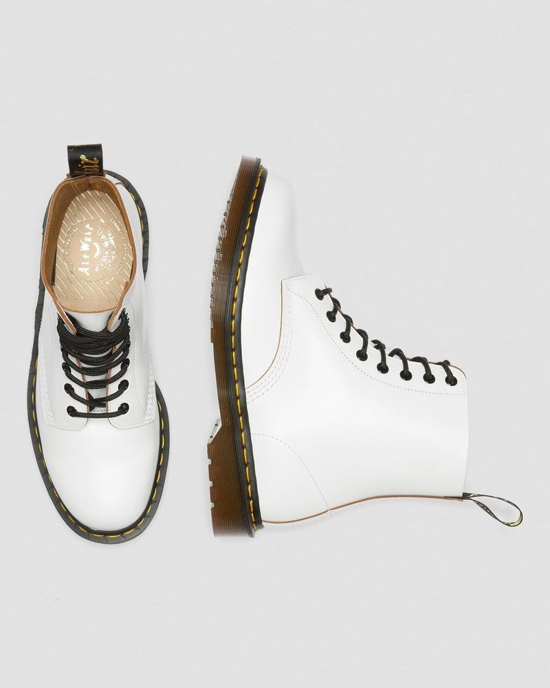 Dr Martin Martens 1460 Vintage Made in England Lace Up Boots (Quilon) Boots White | TR74-H4NK