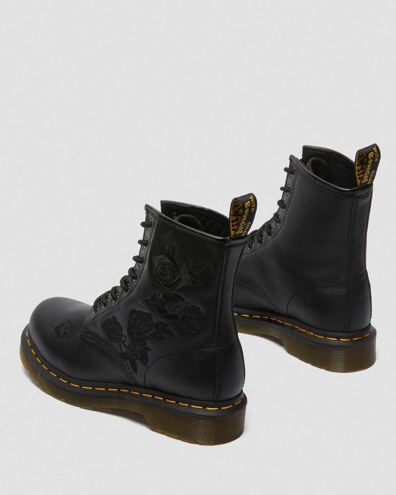 Dr Martin Martens 1460 Vonda Mono - Floral Boots (Softy T) Boots Black | TO54-W0GC